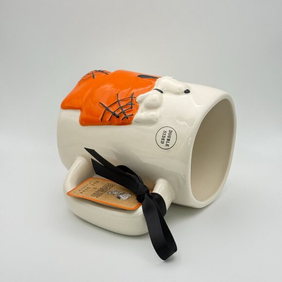 Snoopy Halloween mug by Rae Dunn | 3D Snoopy on his iconic doghouse in orange - Picture 5 of 5